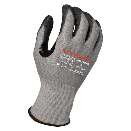 13g Gray Kyorene GrapheneA3 Liner With Black PolyurethanePalm Coating (L) PK Gloves